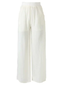 Solada Pantaloni donna leggeri a gamba larga - panna