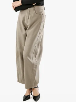 Solada Pantaloni donna leggeri a palloncino con vita alta - taupe