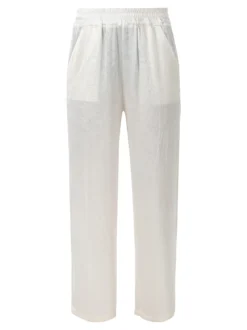 Solada Pantaloni donna leggeri effetto lucido - bianco