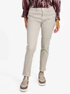 Solada Pantaloni donna slim fit a vita bassa - beige