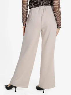 Solada Pantaloni donna vita alta a gamba larga - beige