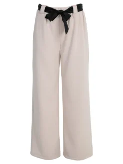 Solada Pantaloni donna vita alta a gamba larga - beige