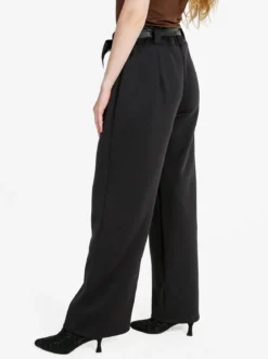Solada Pantaloni donna vita alta a gamba larga - nero