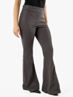 Solada Pantaloni eleganti a zampa con pizzo in vita - grigio scuro