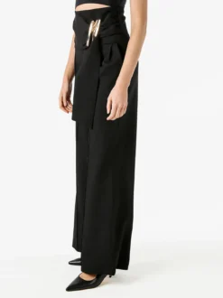 Solada Pantaloni eleganti da donna a vita alta con dettaglio - nero