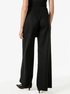 Solada Pantaloni eleganti da donna a vita alta con dettaglio - nero