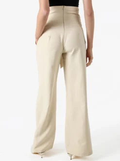 Solada Pantaloni eleganti da donna a vita alta con dettaglio - beige
