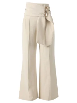 Solada Pantaloni eleganti da donna a vita alta con dettaglio - beige