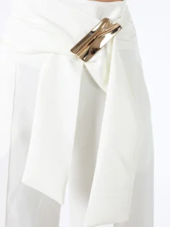 Solada Pantaloni eleganti da donna a vita alta con dettaglio - bianco