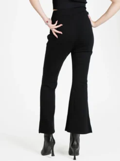 Solada Pantaloni eleganti da donna con strass e finale a zampa con spacco