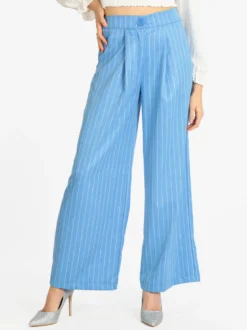 Solada Pantaloni gessati donna a gamba larga