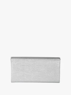 Solada Pochette donna glitter con profilo di strass - argento
