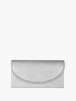Solada Pochette donna glitter con profilo di strass - argento