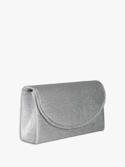 Solada Pochette donna glitter con profilo di strass - argento