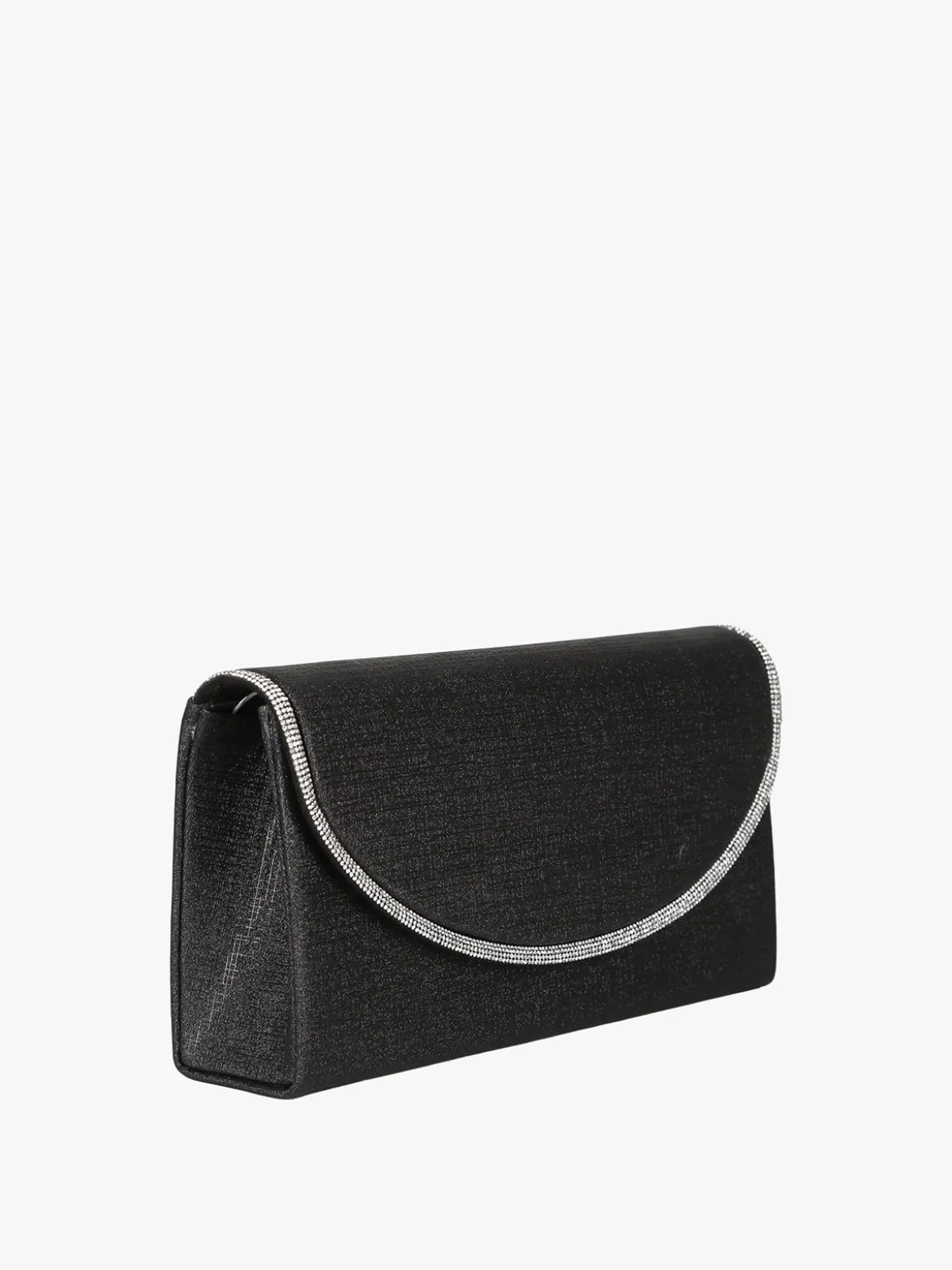 Solada Pochette donna glitter con profilo di strass - nero