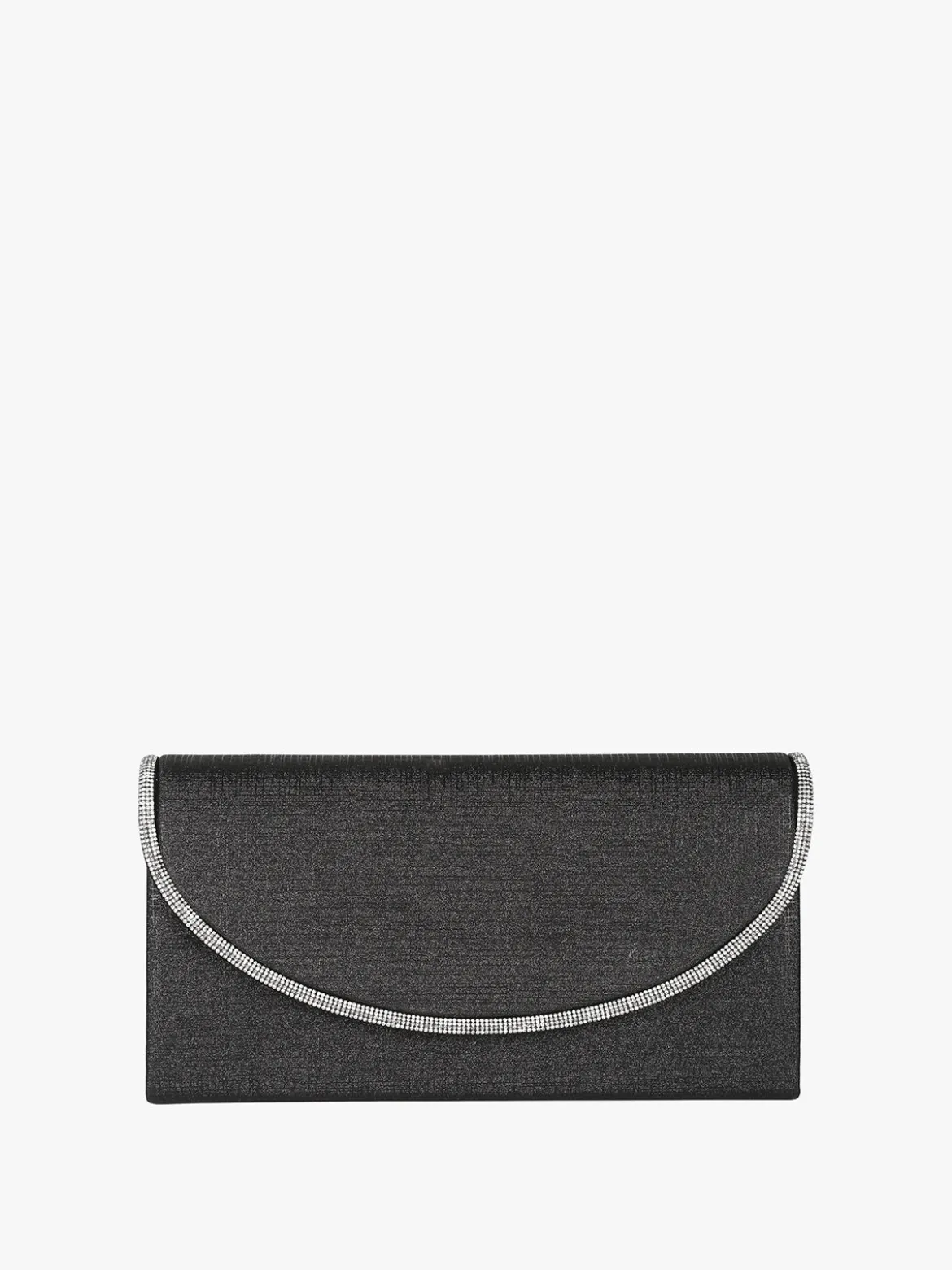 Solada Pochette donna glitter con profilo di strass - nero