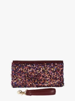 Solada Pochette gioiello da donna con paillettes - bordeaux