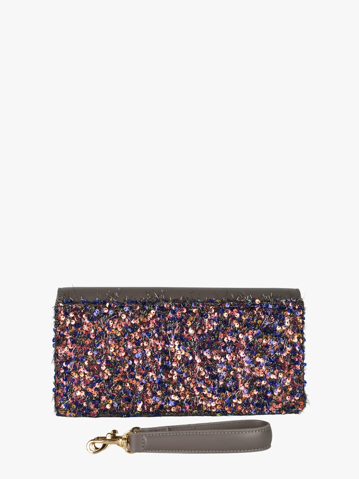 Solada Pochette gioiello da donna con paillettes - grigio scuro