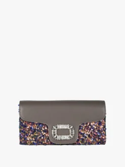 Solada Pochette gioiello da donna con paillettes - grigio scuro