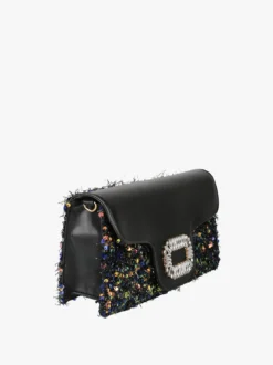 Solada Pochette gioiello da donna con paillettes - nero