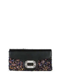 Solada Pochette gioiello da donna con paillettes - nero