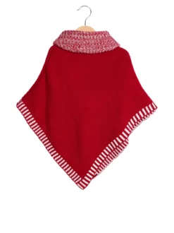 Solada Poncho da bambina in maglia con unicorno di paillettes