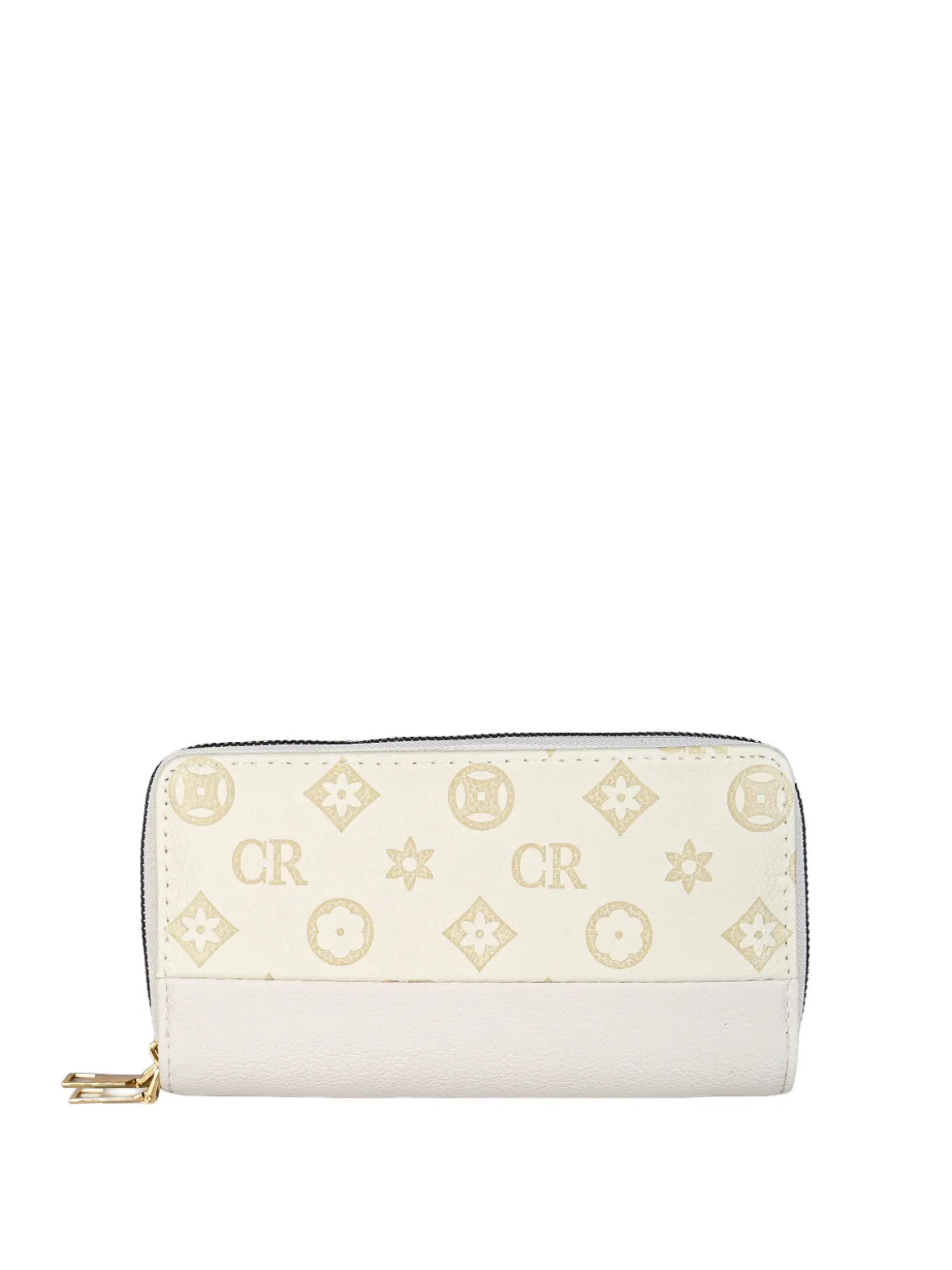 Solada Portafoglio da donna con stampa monogramma e doppia tasca - beige