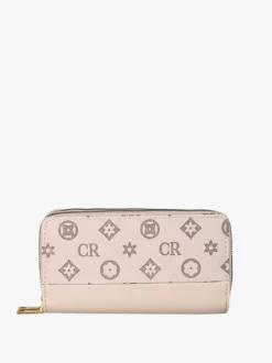 Solada Portafoglio da donna con stampa monogramma e doppia tasca - khaki