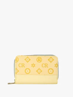 Solada Portafoglio da donna con stampa monogramma - giallo