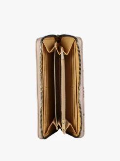 Solada Portafoglio donna con stampa monogramma e zip - khaki