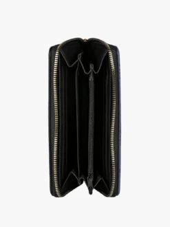 Solada Portafoglio donna con stampa monogramma e zip - nero