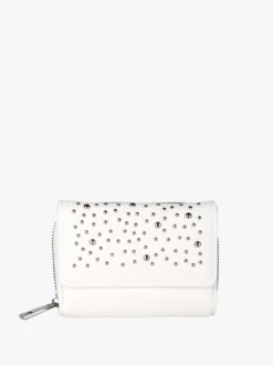 Solada Portafoglio mini da donna con borchie - bianco