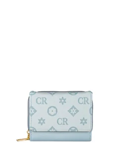 Solada Portafoglio mini da donna con stampa monogramma - azzurro