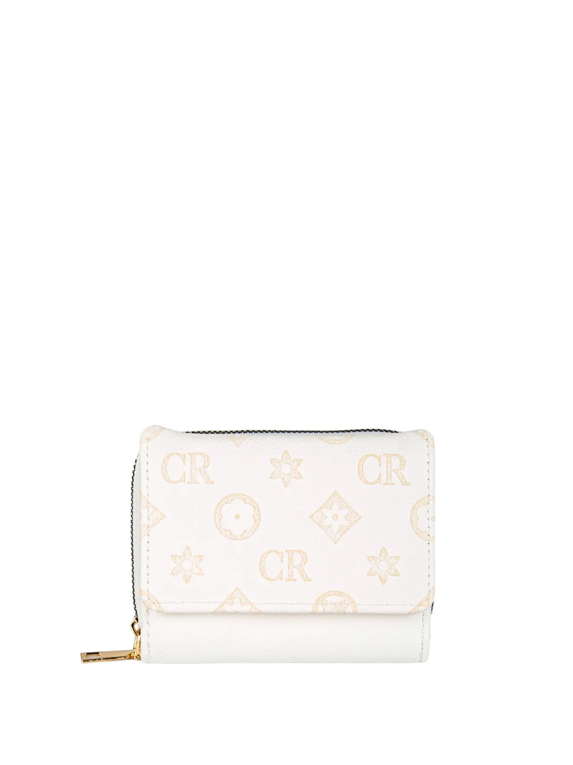 Solada Portafoglio mini da donna con stampa monogramma - bianco