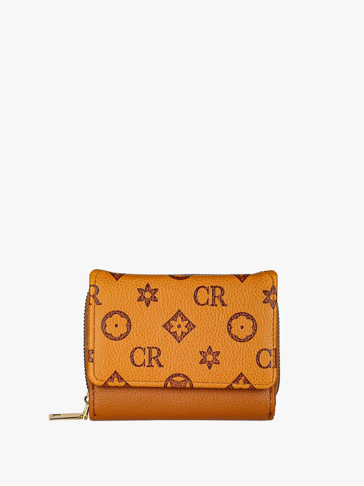Solada Portafoglio mini da donna con stampa monogramma - cuoio