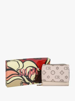 Solada Portafoglio mini da donna con stampa monogramma - khaki