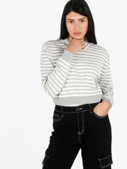 Solada Pullover cropped da donna a righe