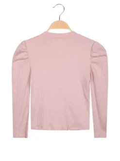 Solada Pullover da bambina con strass e maniche a palloncino