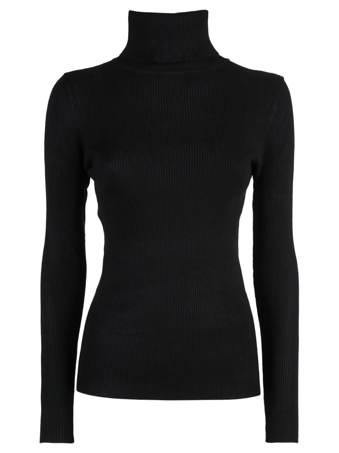 Solada Pullover dolcevita donna a costine - nero