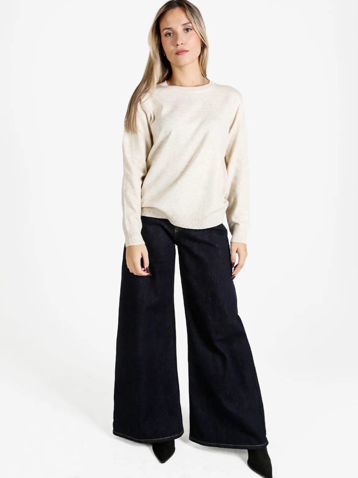 Solada Pullover donna girocollo in maglia - beige