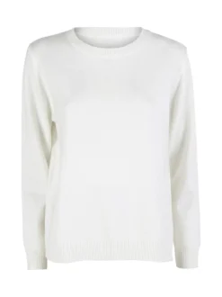 Solada Pullover donna girocollo in maglia - bianco