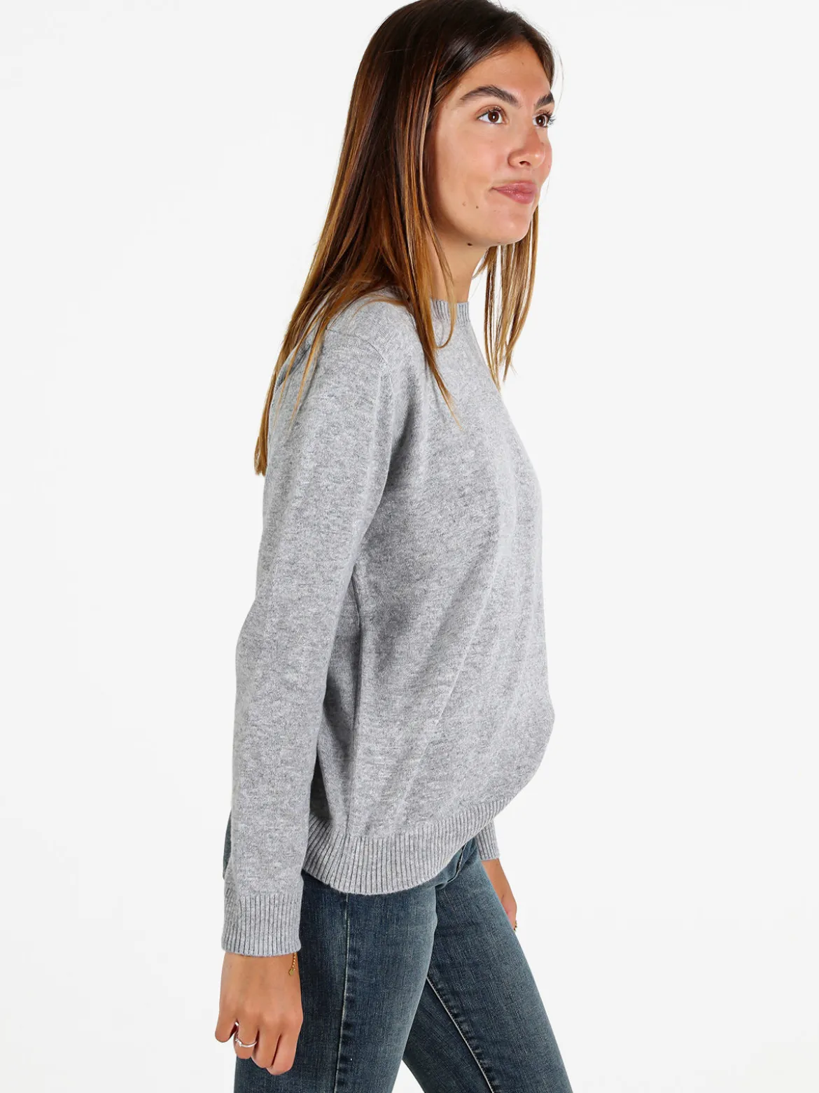 Solada Pullover donna girocollo in maglia - grigio
