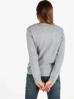 Solada Pullover donna girocollo in maglia - grigio