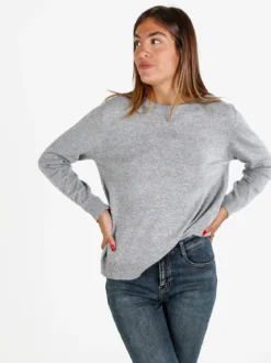 Solada Pullover donna girocollo in maglia - grigio