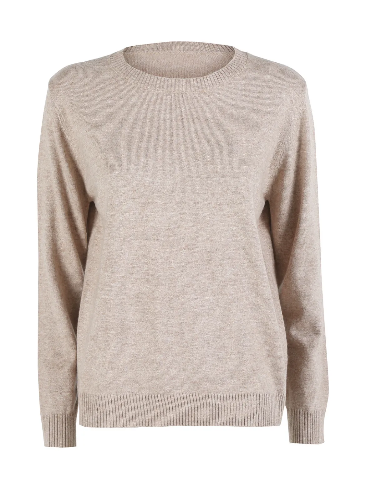 Solada Pullover donna girocollo in maglia - sabbia