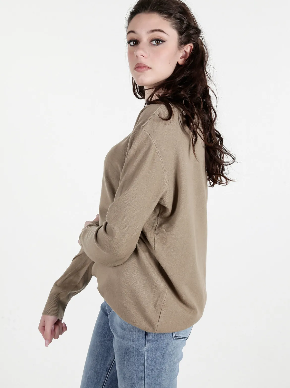 Solada Pullover donna girocollo in maglia tinta unita
