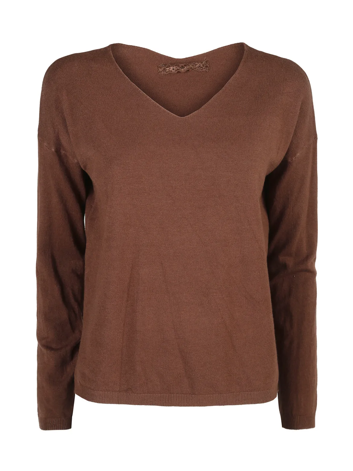 Solada Pullover donna in maglia con scollo a V - moro