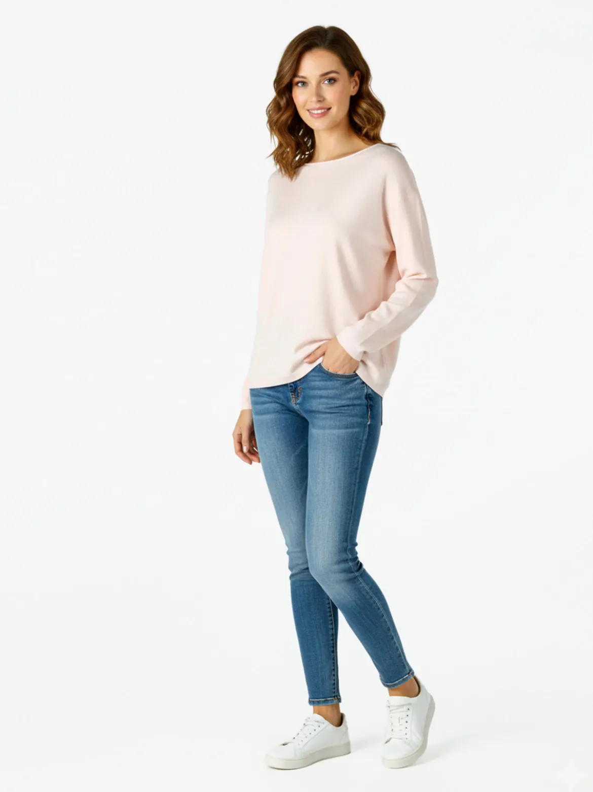 Solada Pullover donna oversize in maglia - cipria