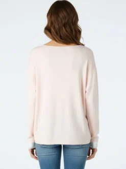 Solada Pullover donna oversize in maglia - cipria