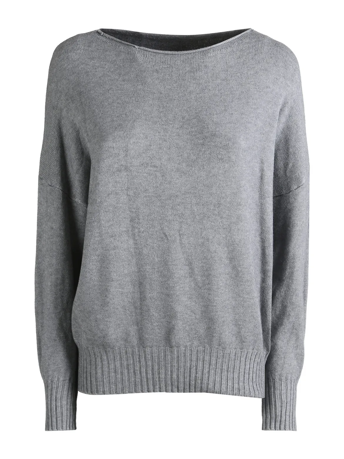 Solada Pullover donna oversize in maglia - grigio